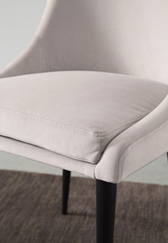 Winston Ash Grey/Black Upholstered Metal Leg Dining Chair (Set of 2) - Ornate Home