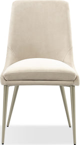 Winston Cream/Champagne Upholstered Metal Leg Dining Chair - Ornate Home