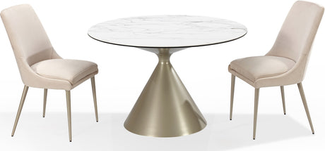 Winston Cream/Champagne Upholstered Metal Leg Dining Chair - Ornate Home