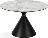Winston Grigio Stone Top Metal Base Round Dining Table - Ornate Home