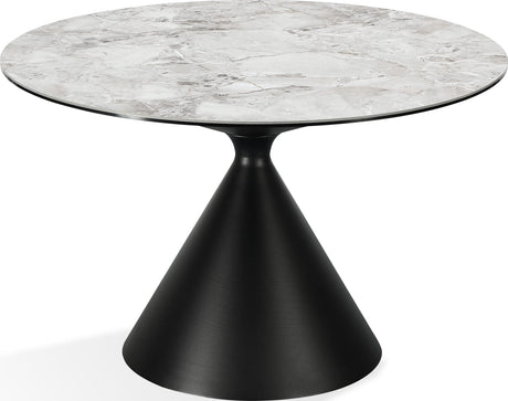 Winston Grigio Stone Top Metal Base Round Dining Table - Ornate Home