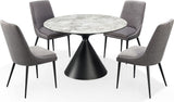 Winston Grigio Stone Top Metal Base Round Dining Table - Ornate Home
