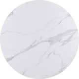 Winston Oat Milk/Champagne Stone Top Metal Base Round Dining Table - Ornate Home