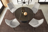 Winston Stone Top Metal Base Round Dining Table in Black - Ornate Home