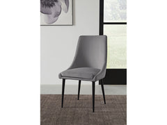 Winston Upholstered Metal Leg Dining Chair in Goose and Black (Set of 2) - Ornate Home