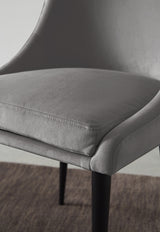 Winston Upholstered Metal Leg Dining Chair in Goose and Black (Set of 2) - Ornate Home