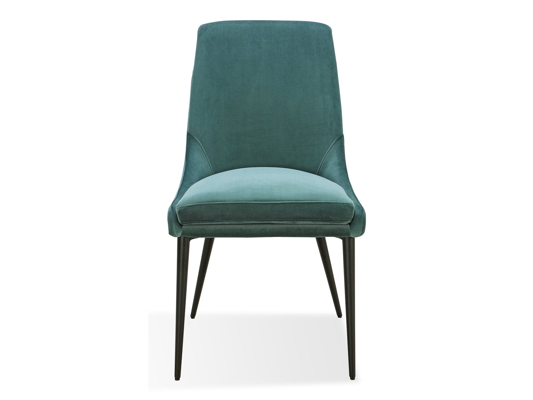 Winston Upholstered Metal Leg Dining Chair in Smoked Green and Black (Set of 2) - Ornate Home