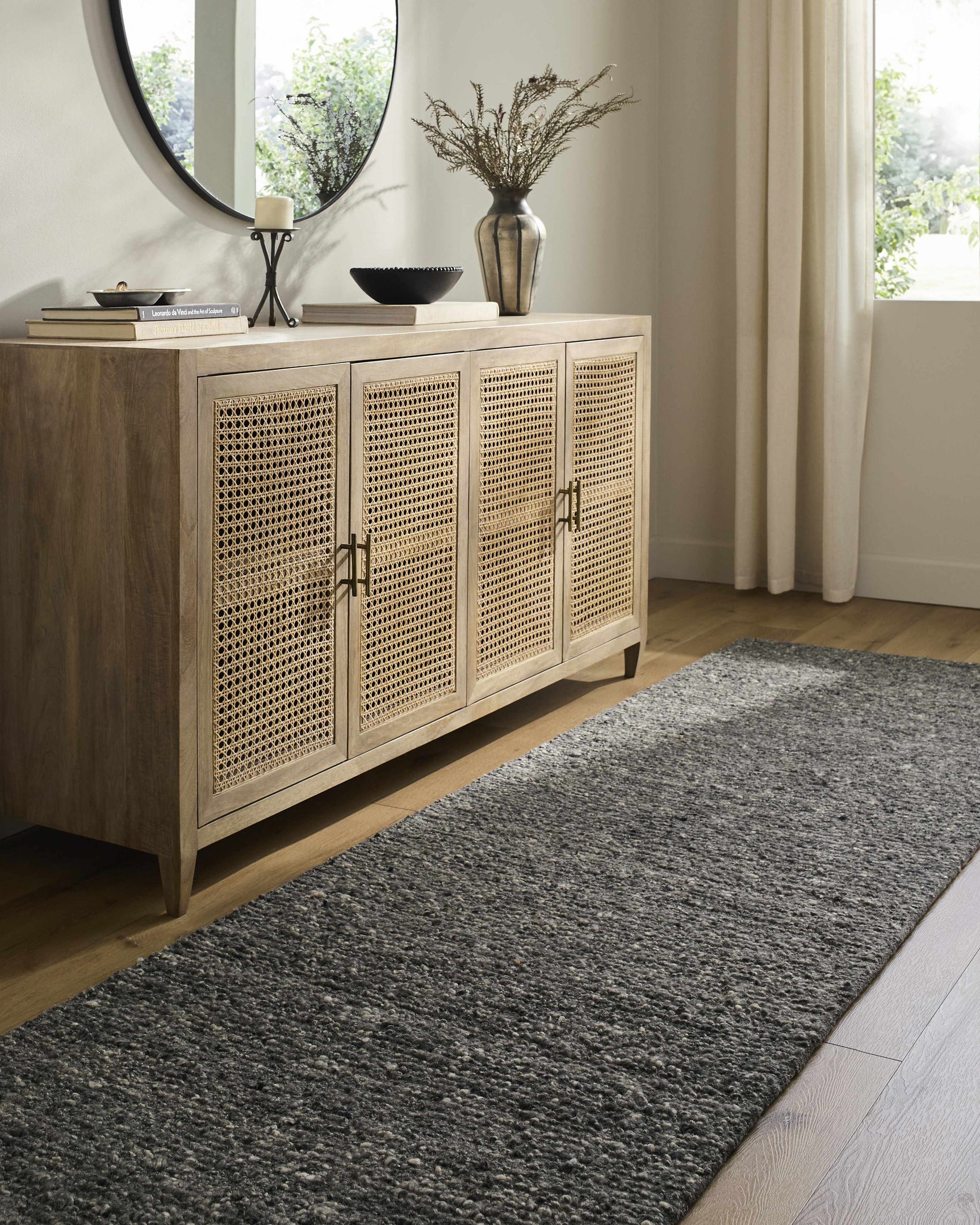 Winta Black Wool Area Rug - Ornate Home