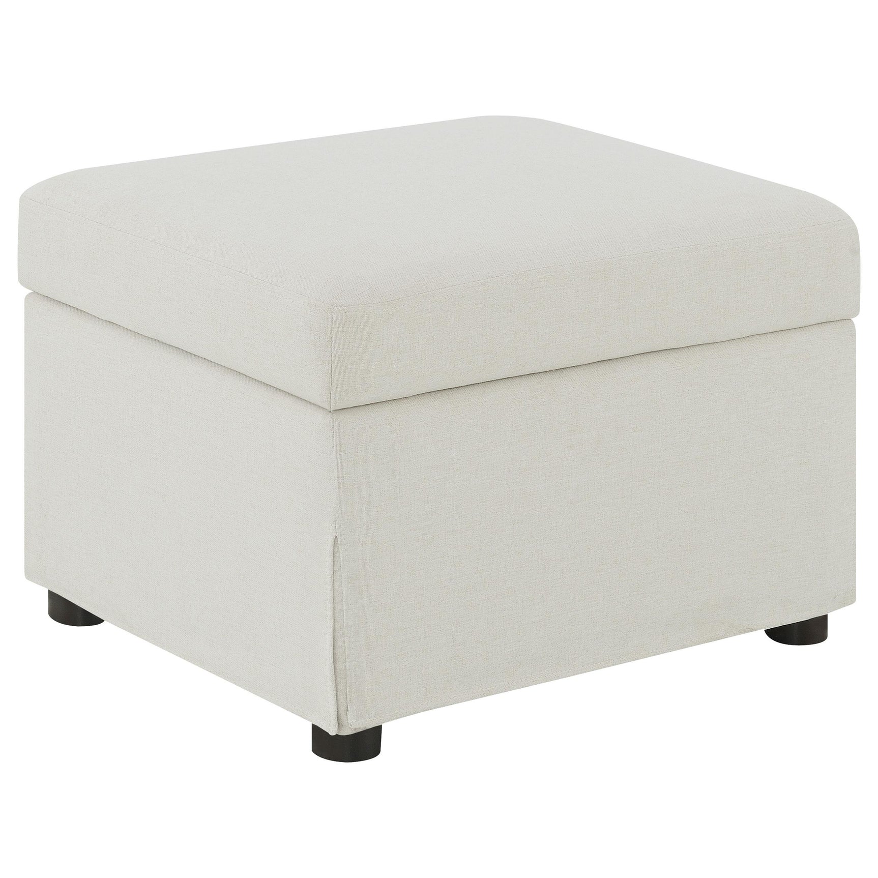 Winter Beige Upholstered Hydraulic Lift Top Storage Ottoman - Ornate Home