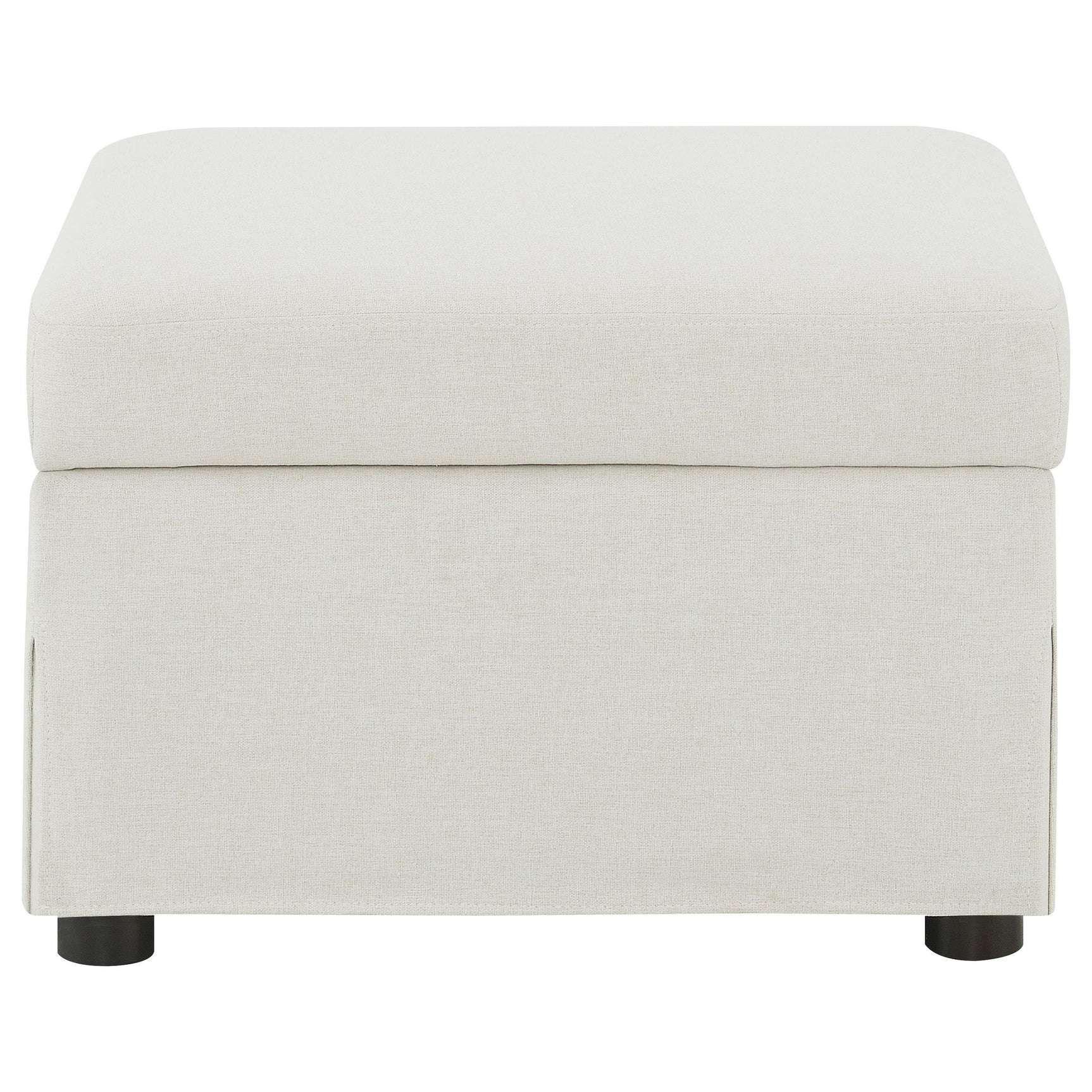 Winter Beige Upholstered Hydraulic Lift Top Storage Ottoman - Ornate Home