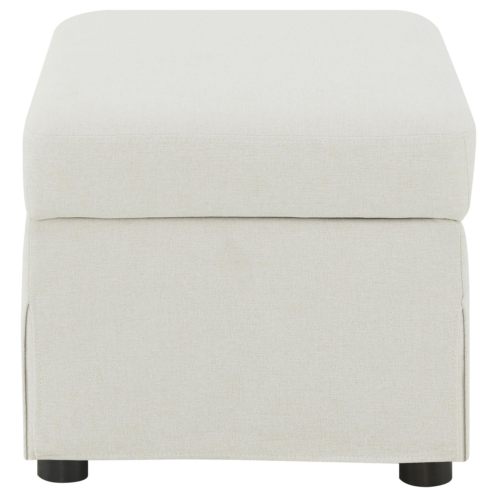 Winter Beige Upholstered Hydraulic Lift Top Storage Ottoman - Ornate Home