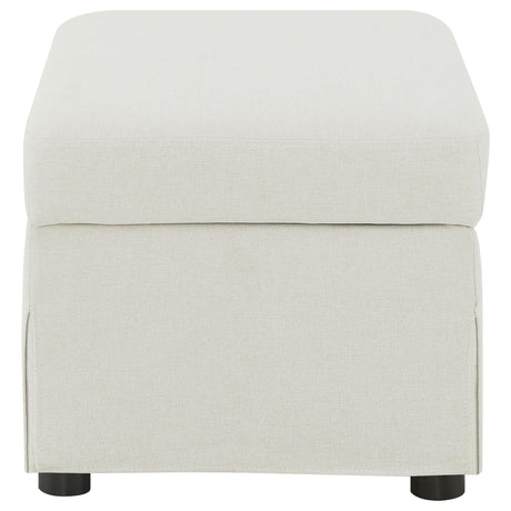 Winter Beige Upholstered Hydraulic Lift Top Storage Ottoman - Ornate Home