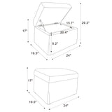 Winter Beige Upholstered Hydraulic Lift Top Storage Ottoman - Ornate Home