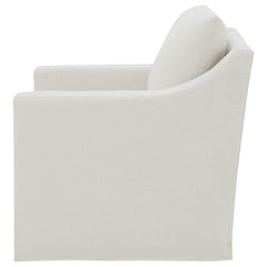Winter Beige Upholstered Sloped Arm Accent Swivel Chair - Ornate Home