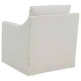 Winter Beige Upholstered Sloped Arm Accent Swivel Chair - Ornate Home