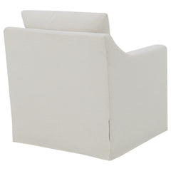 Winter Beige Upholstered Sloped Arm Accent Swivel Chair - Ornate Home