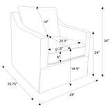 Winter Beige Upholstered Sloped Arm Accent Swivel Chair - Ornate Home