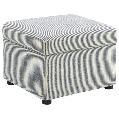Winter Grey Upholstered Hydraulic Lift Top Storage Ottoman - Ornate Home