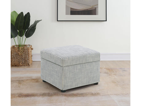 Winter Grey Upholstered Hydraulic Lift Top Storage Ottoman - Ornate Home