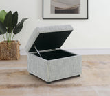 Winter Grey Upholstered Hydraulic Lift Top Storage Ottoman - Ornate Home