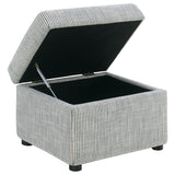 Winter Grey Upholstered Hydraulic Lift Top Storage Ottoman - Ornate Home