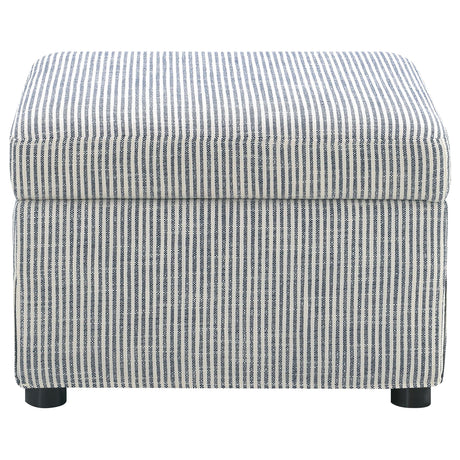 Winter Grey Upholstered Hydraulic Lift Top Storage Ottoman - Ornate Home