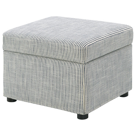 Winter Grey Upholstered Hydraulic Lift Top Storage Ottoman - Ornate Home