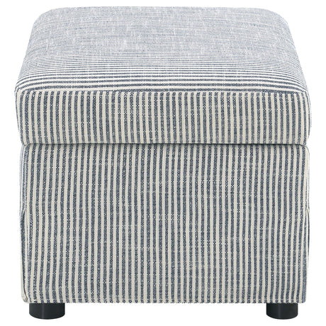 Winter Grey Upholstered Hydraulic Lift Top Storage Ottoman - Ornate Home