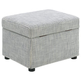 Winter Grey Upholstered Hydraulic Lift Top Storage Ottoman - Ornate Home
