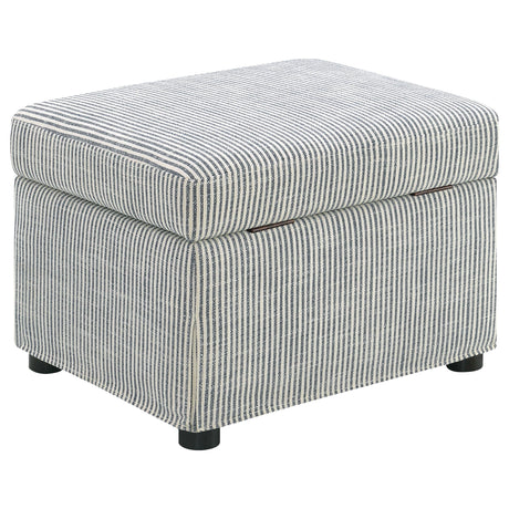 Winter Grey Upholstered Hydraulic Lift Top Storage Ottoman - Ornate Home