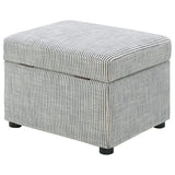 Winter Grey Upholstered Hydraulic Lift Top Storage Ottoman - Ornate Home