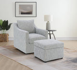 Winter Grey Upholstered Hydraulic Lift Top Storage Ottoman - Ornate Home