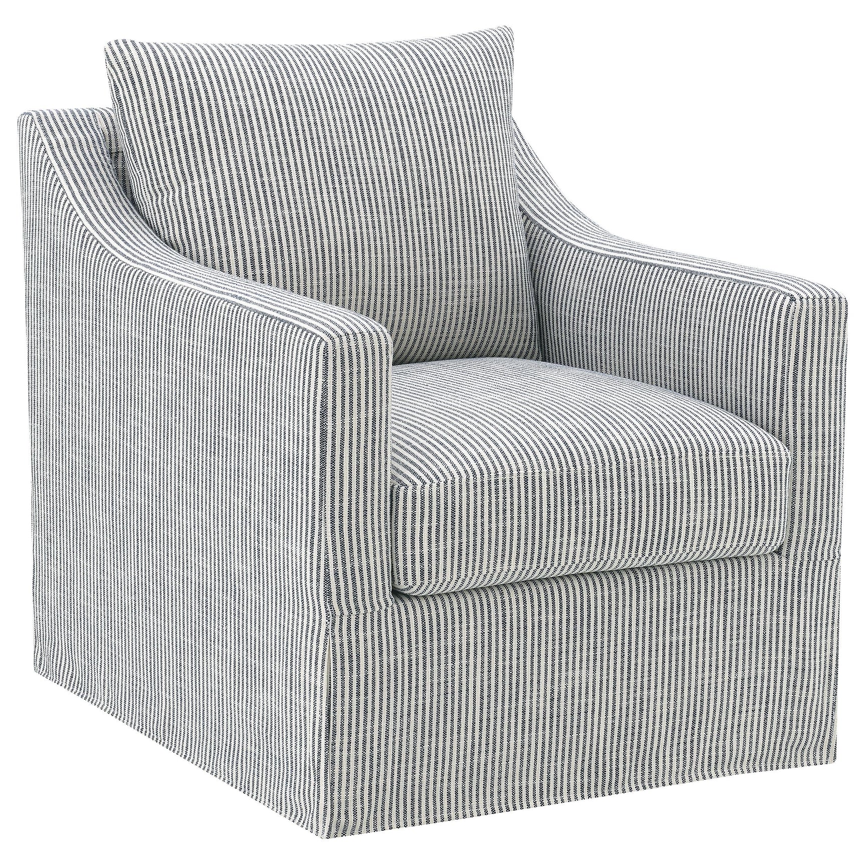 Winter Grey Upholstered Sloped Arm Accent Swivel Chair - Ornate Home
