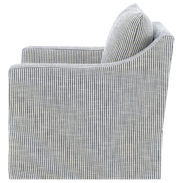 Winter Grey Upholstered Sloped Arm Accent Swivel Chair - Ornate Home