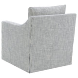 Winter Grey Upholstered Sloped Arm Accent Swivel Chair - Ornate Home