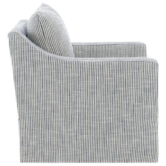 Winter Grey Upholstered Sloped Arm Accent Swivel Chair - Ornate Home