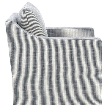 Winter Grey Upholstered Sloped Arm Accent Swivel Chair - Ornate Home