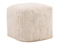 Winter Ivory Pouf - Ornate Home