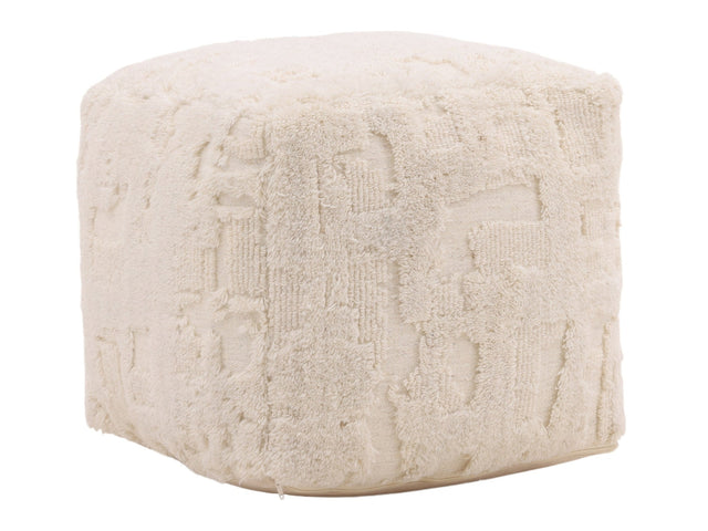 Winter Ivory Pouf - Ornate Home