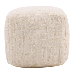 Winter Ivory Pouf - Ornate Home