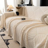 Winter Soft Plush Fleece Sofa Blanket Leaves Jacquard Couch Covers for Couches - Ornate Home