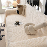 Winter Soft Plush Fleece Sofa Blanket Leaves Jacquard Couch Covers for Couches - Ornate Home