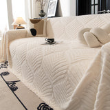 Winter Soft Plush Fleece Sofa Blanket Leaves Jacquard Couch Covers for Couches - Ornate Home