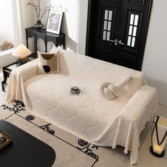 Winter Soft Plush Fleece Sofa Blanket Leaves Jacquard Couch Covers for Couches - Ornate Home
