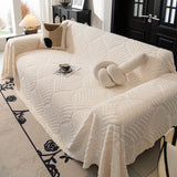 Winter Soft Plush Fleece Sofa Blanket Leaves Jacquard Couch Covers for Couches - Ornate Home