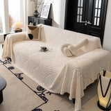 Winter Soft Plush Fleece Sofa Blanket Leaves Jacquard Couch Covers for Couches - Ornate Home