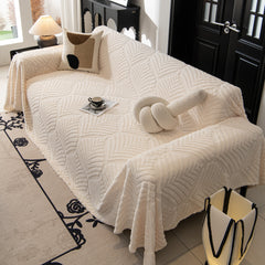 Winter Soft Plush Fleece Sofa Blanket Leaves Jacquard Couch Covers for Couches - Ornate Home