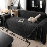Winter Soft Plush Fleece Sofa Blanket Leaves Jacquard Couch Covers for Couches - Ornate Home