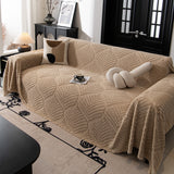 Winter Soft Plush Fleece Sofa Blanket Leaves Jacquard Couch Covers for Couches - Ornate Home