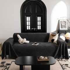Winter Soft Plush Fleece Sofa Blanket Leaves Jacquard Couch Covers for Couches - Ornate Home